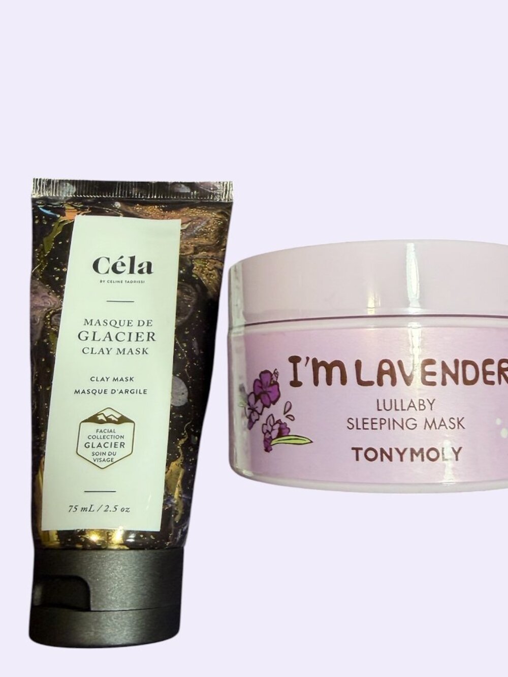 CELA GLACIER CLAY MASK AND LAVENDER LULLABY SLEEPING MASK
